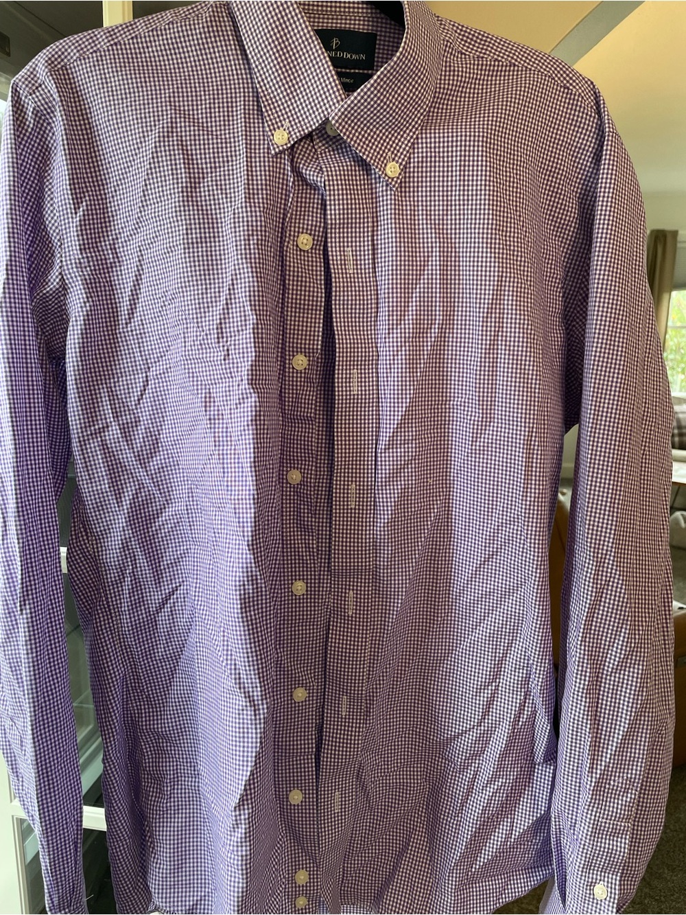 Brooks Brothers Purple Gingham Button-Down Dress Shirt